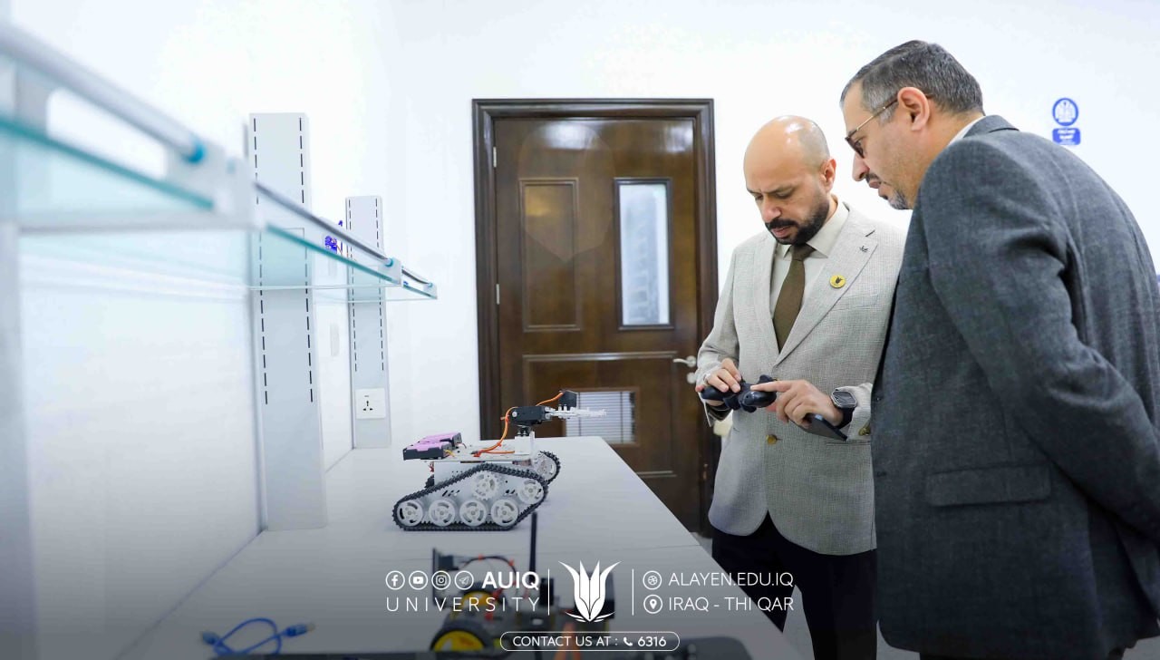 رئيس جامعة العين العراقية يجري جولة في كليتي الهندسة والتقنية الهندسية